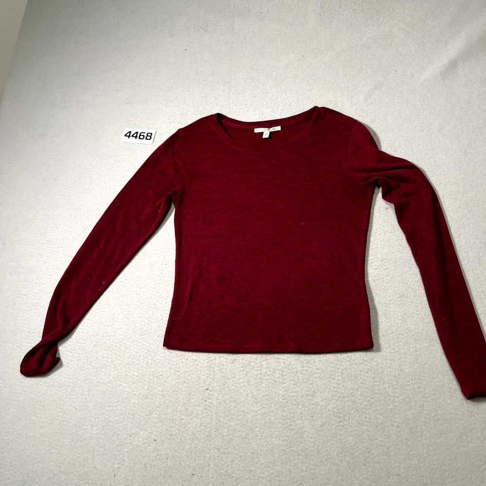 Express One Eleven Sweater Womens Medium‎ Red Stretch Tight Knit Round Neck